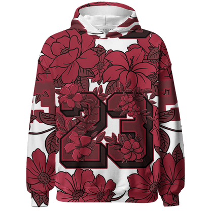High 85 Metallic Burgundy 1s Hoodie Match 23 Floral 3D All-Over Print Flower - NastyJamz