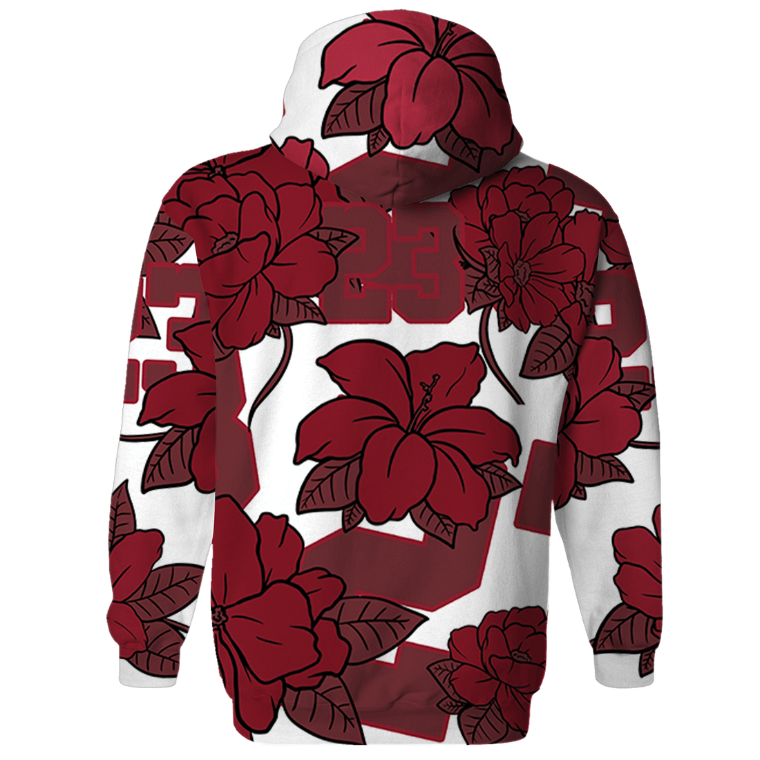 High 85 Metallic Burgundy 1s Hoodie Match 23 Floral 3D All-Over Print Flower - NastyJamz