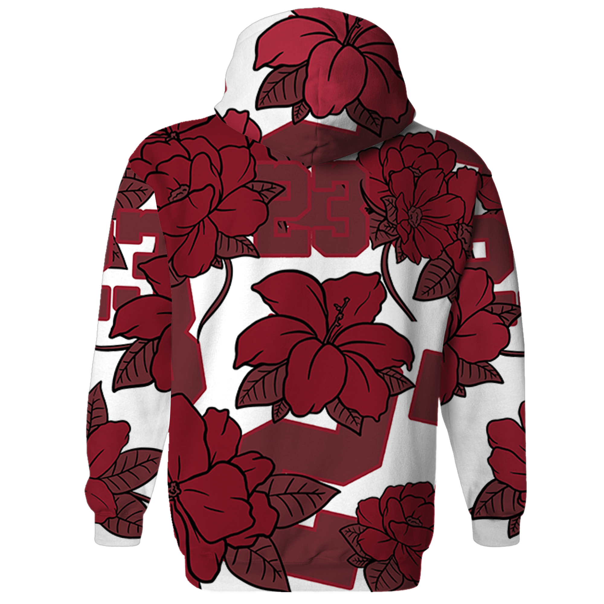 High 85 Metallic Burgundy 1s Hoodie Match 23 Floral 3D All-Over Print Flower - NastyJamz