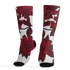 High 85 Metallic Burgundy 1s Socks Match 23 Floral 3D All-Over Print Flower - NastyJamz