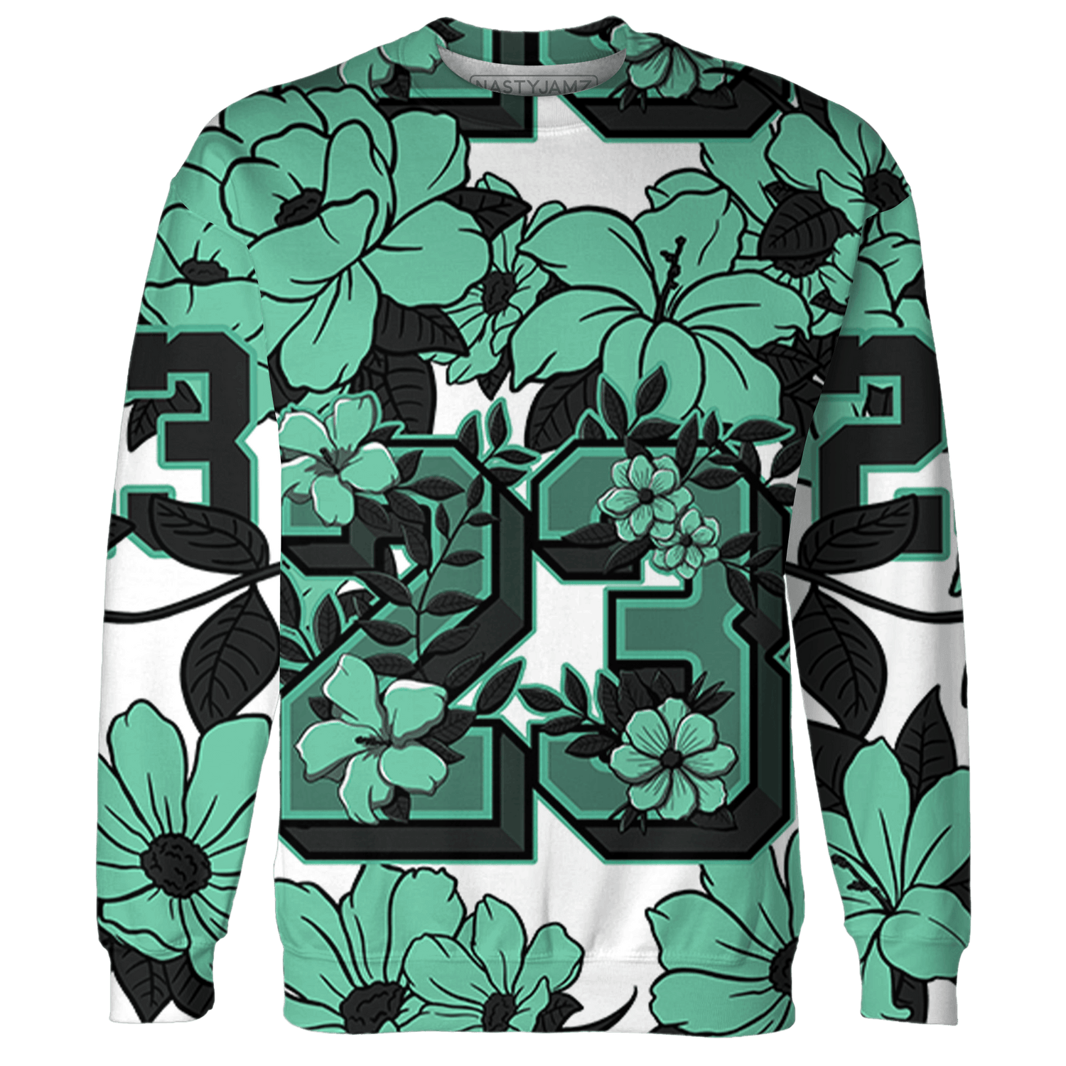 High OG Green Glow 1s Hoodie Match 23 Floral 3D All-Over Print - NastyJamz
