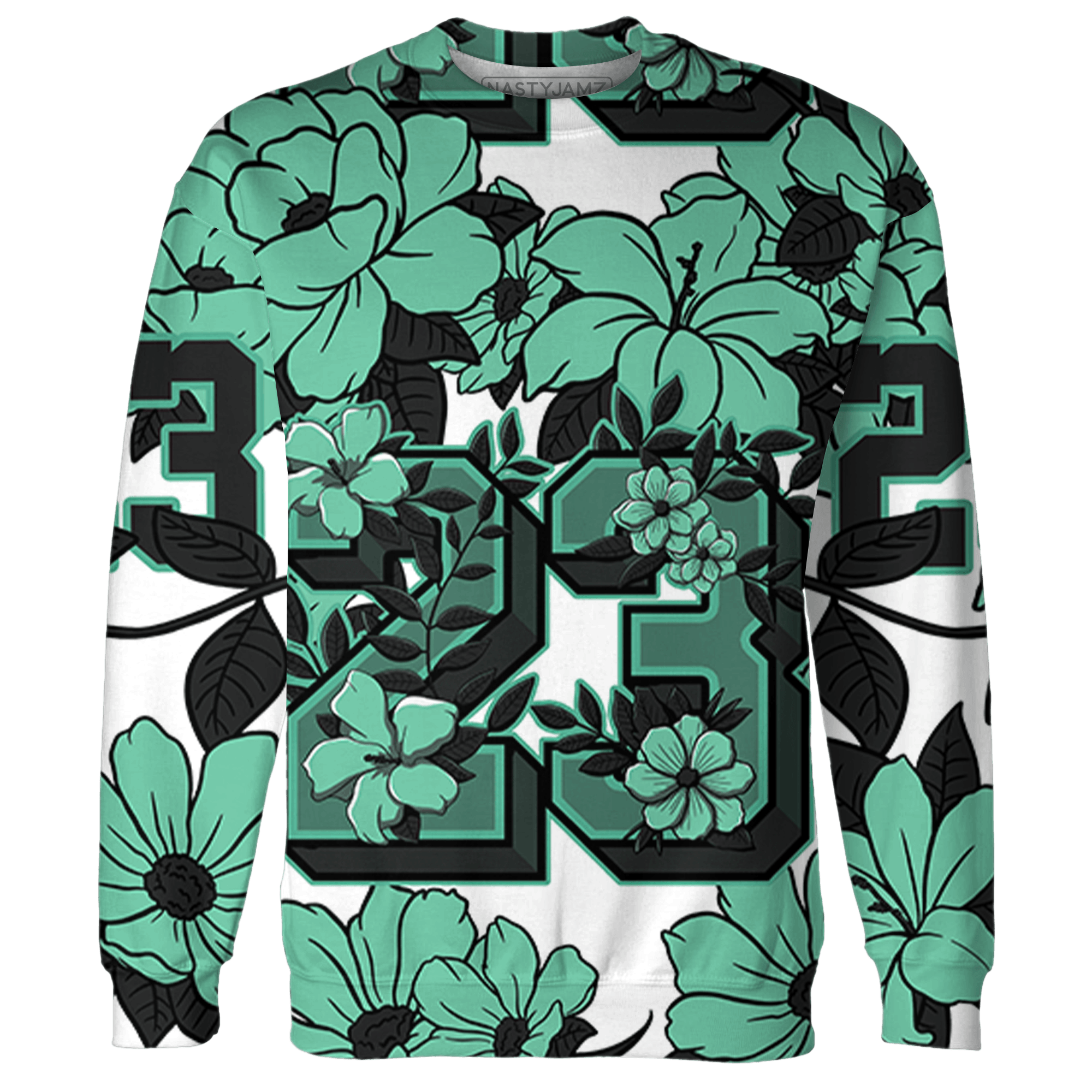 High OG Green Glow 1s Hoodie Match 23 Floral 3D All-Over Print - NastyJamz