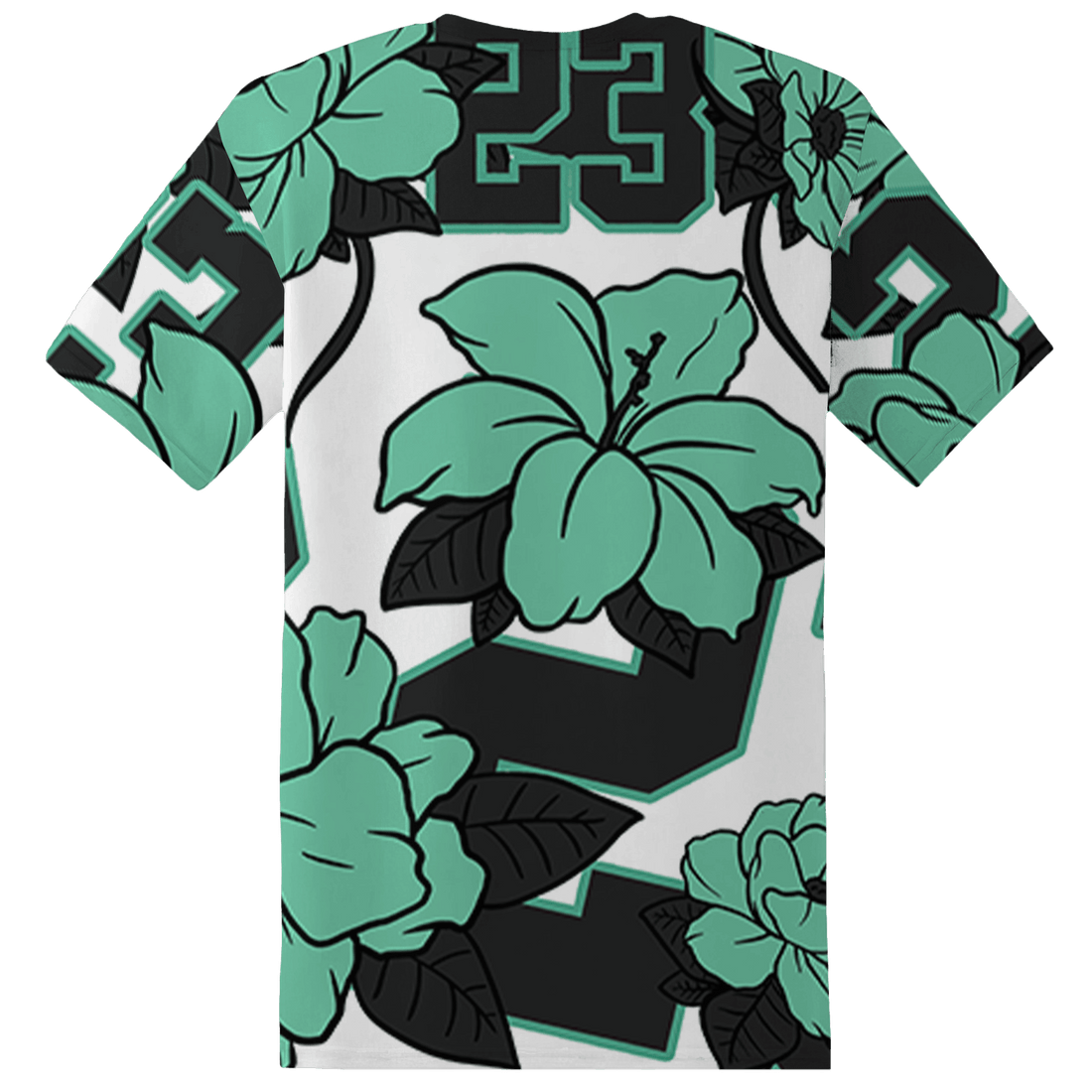 High OG Green Glow 1s T Shirt Match 23 Floral 3D All-Over Print Flower - NastyJamz