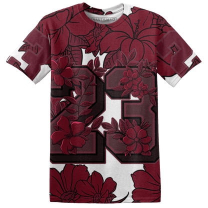 High White Team Red 1s T Shirt Match 23 Floral 3D All-Over Print Flower - NastyJamz