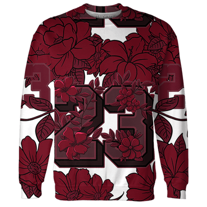 High White Team Red 1s Sweatshirt Match 23 Floral 3D All-Over Print Flower - NastyJamz