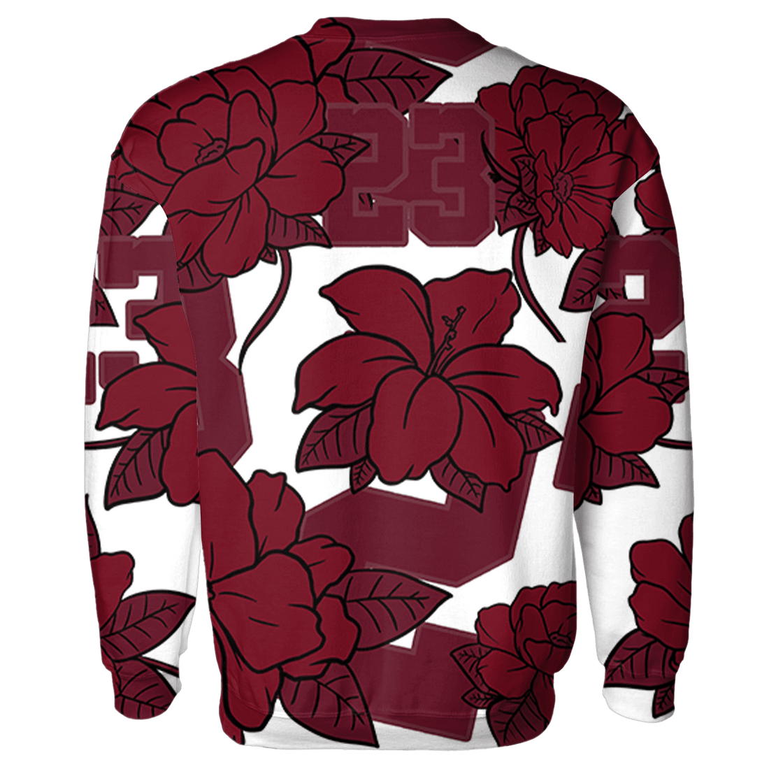 High White Team Red 1s Sweatshirt Match 23 Floral 3D All-Over Print Flower - NastyJamz