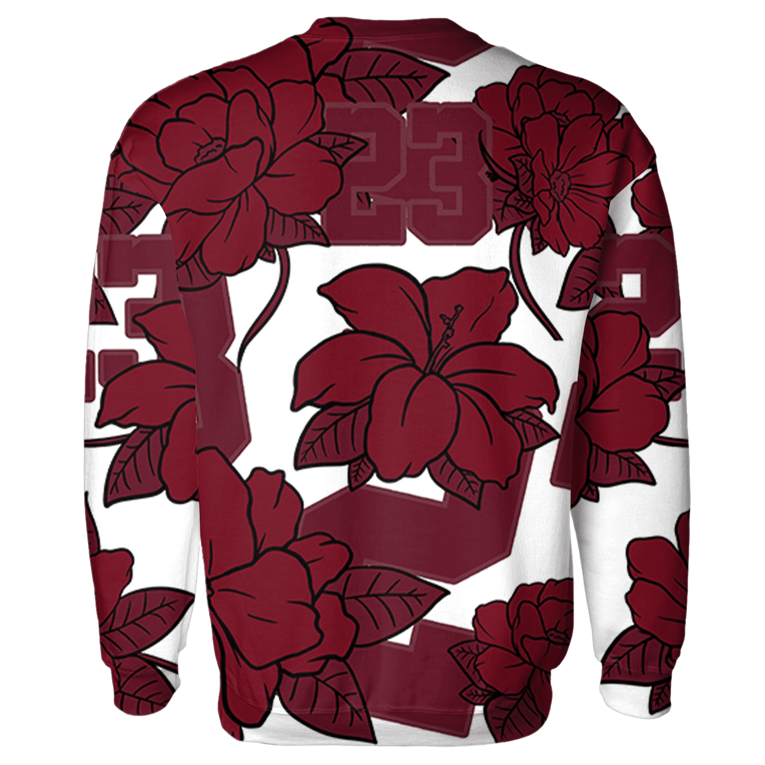 High White Team Red 1s Sweatshirt Match 23 Floral 3D All-Over Print Flower - NastyJamz