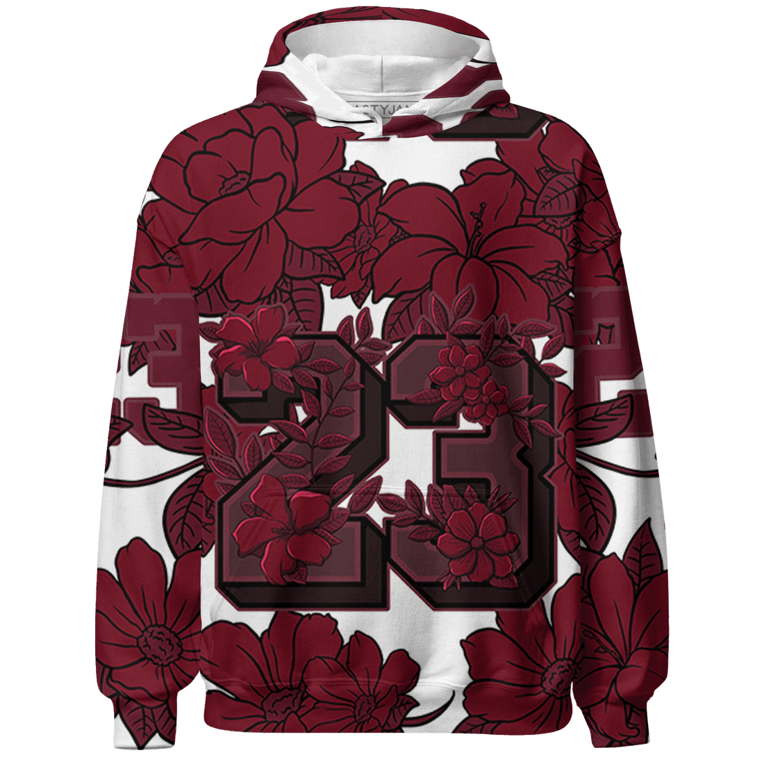 High White Team Red 1s Hoodie Match 23 Floral 3D All-Over Print Flower - NastyJamz