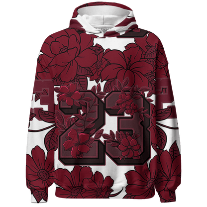 High White Team Red 1s Hoodie Match 23 Floral 3D All-Over Print Flower - NastyJamz