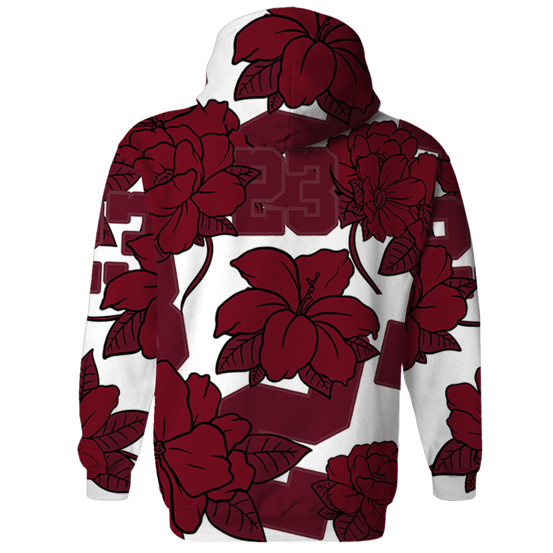 High White Team Red 1s Hoodie Match 23 Floral 3D All-Over Print Flower - NastyJamz