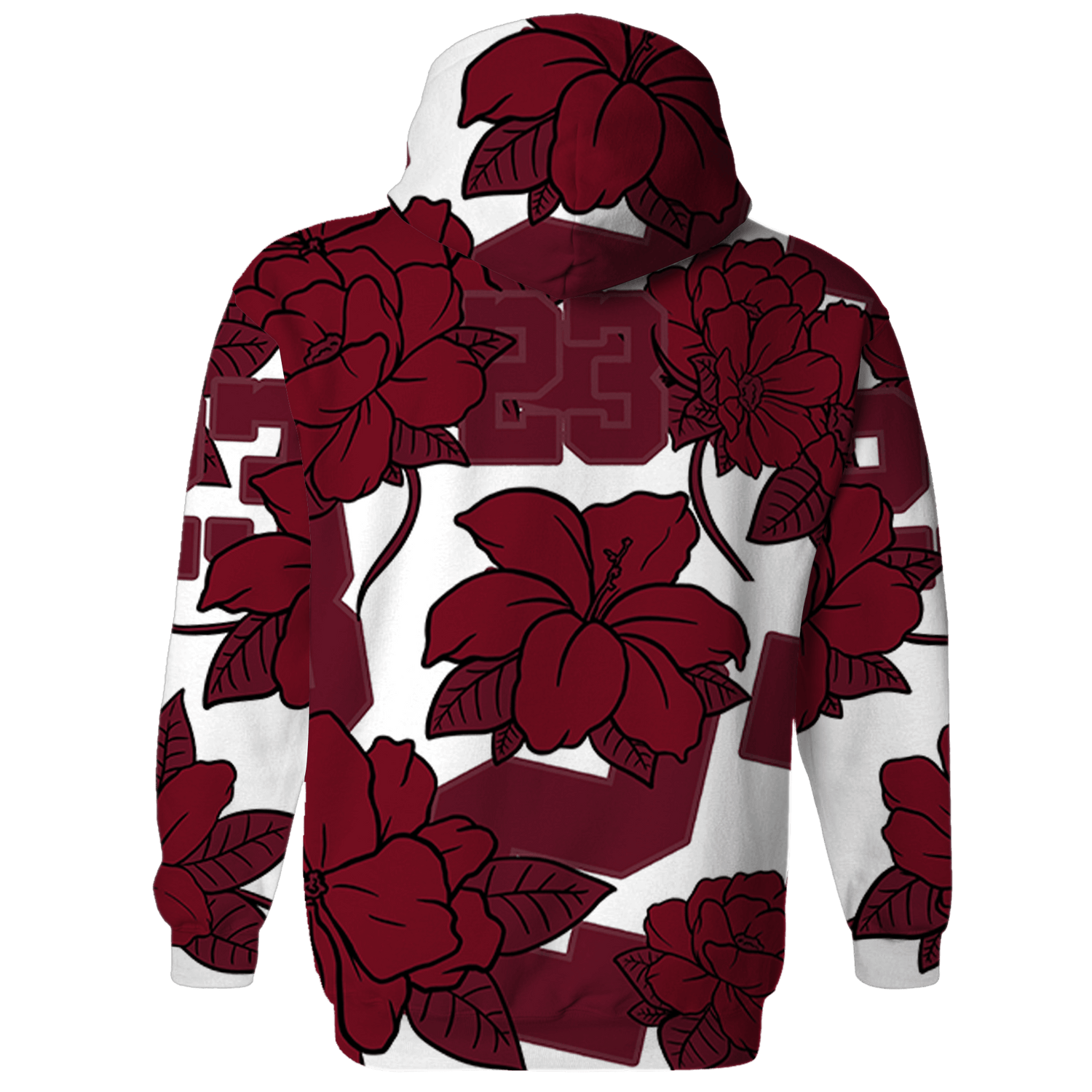 High White Team Red 1s Hoodie Match 23 Floral 3D All-Over Print Flower - NastyJamz
