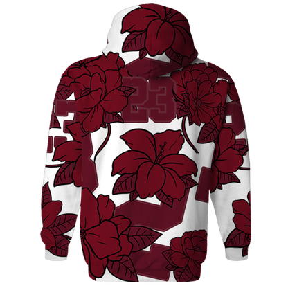 High White Team Red 1s Hoodie Match 23 Floral 3D All-Over Print Flower - NastyJamz