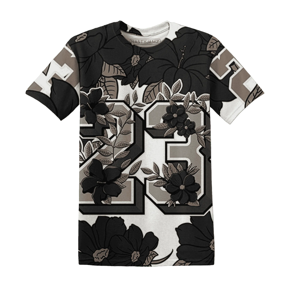 Low-Mocha-1s-T-Shirt-Match-23-Floral-3D-Flower