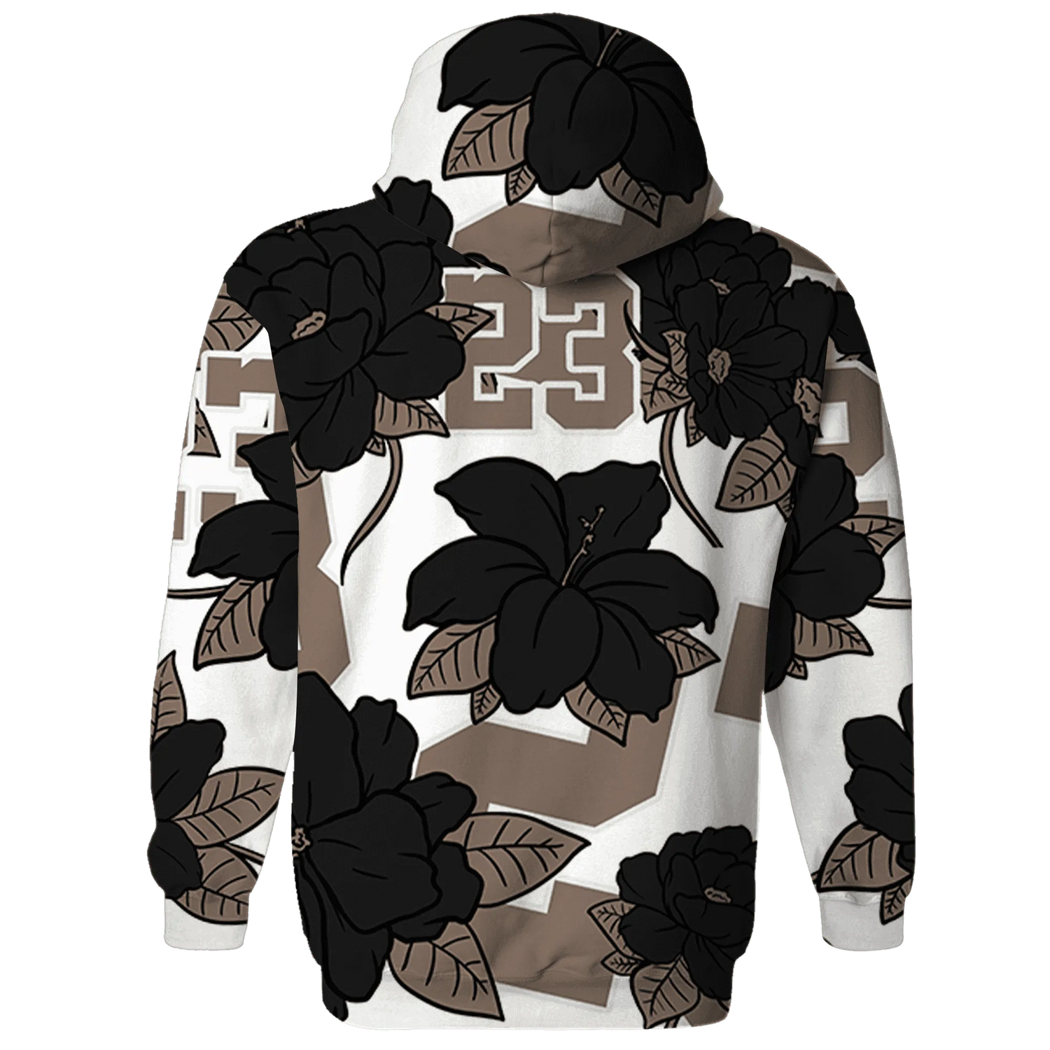 NastyJamz Low Mocha 1s Hoodie Match 23 Floral 3D Flower