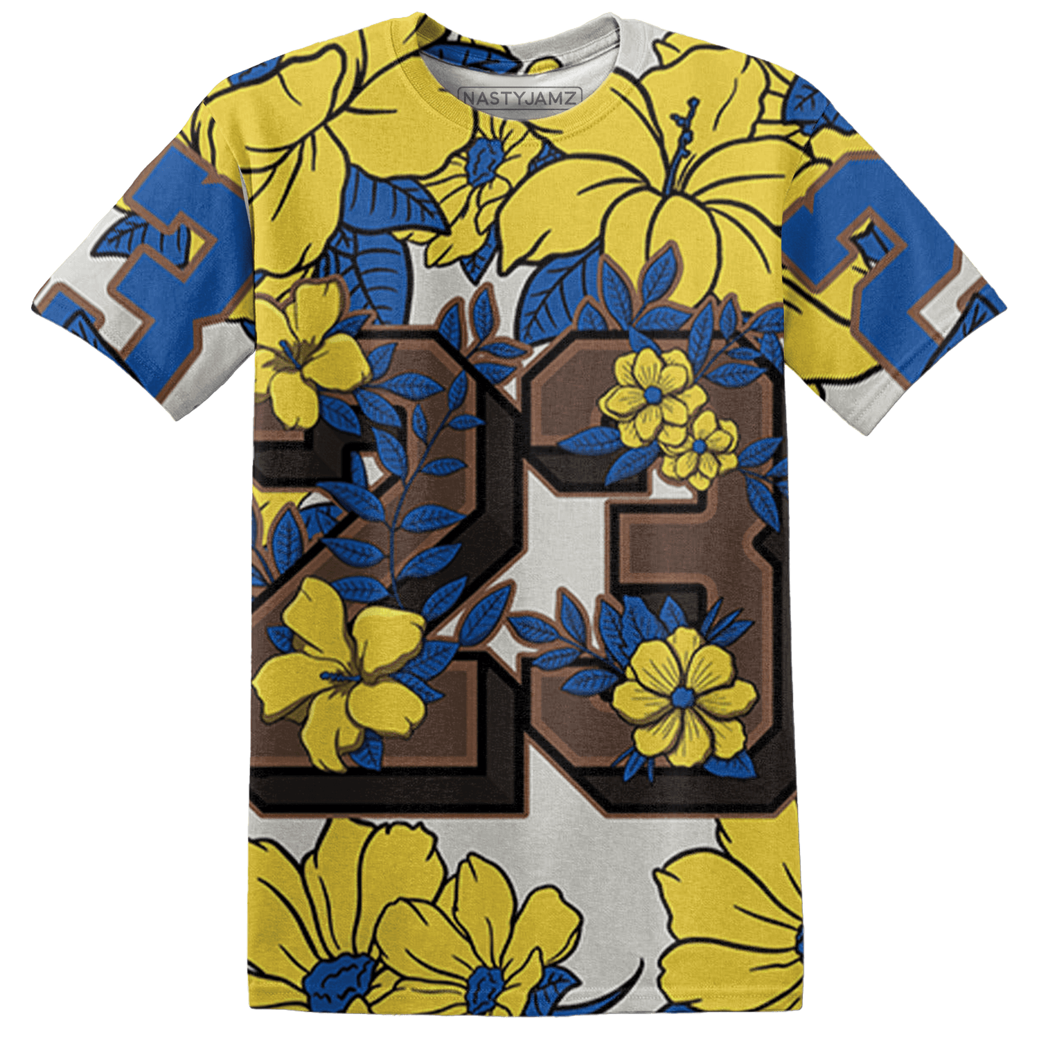 Low OG Canary TVSC 1s T Shirt Match 23 Floral 3D All-Over Print Flower - NastyJamz
