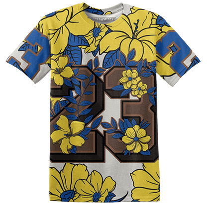 Low OG Canary TVSC 1s T Shirt Match 23 Floral 3D All-Over Print Flower - NastyJamz