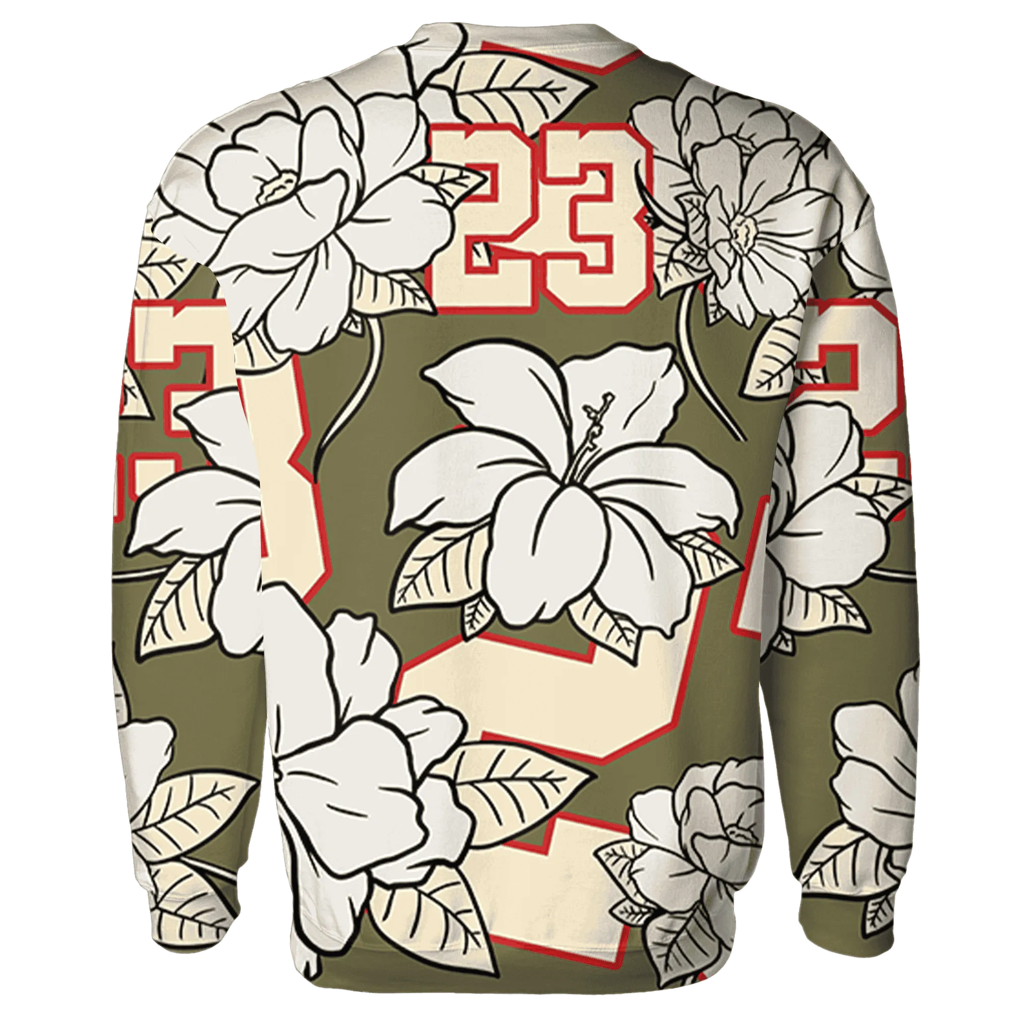 Medium-Olive-1s-Sweatshirt-Match-23-Floral-3D-Flower