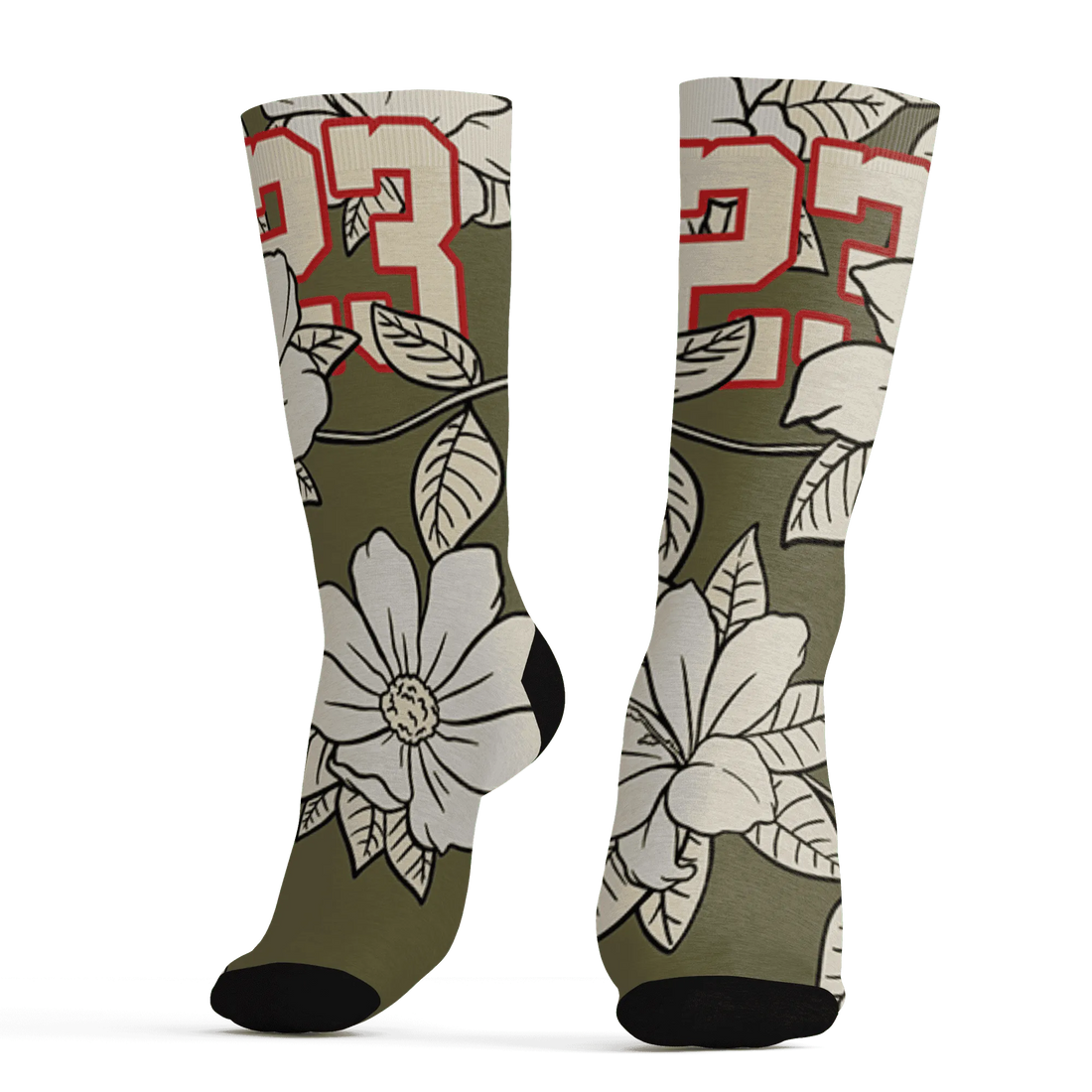 Medium-Olive-1s-Socks-Match-23-Floral-3D-Flower