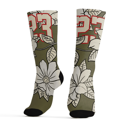 Medium-Olive-1s-Socks-Match-23-Floral-3D-Flower