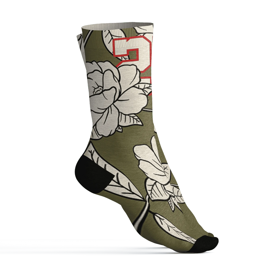 Medium-Olive-1s-Socks-Match-23-Floral-3D-Flower