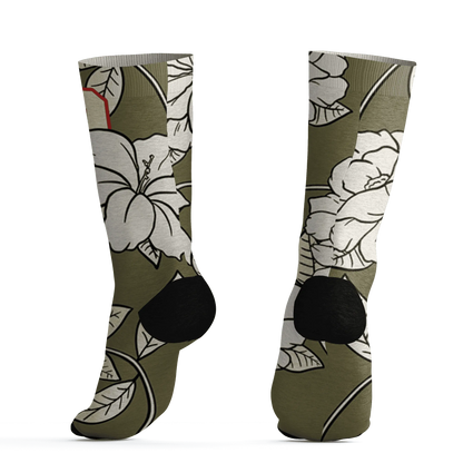 Medium-Olive-1s-Socks-Match-23-Floral-3D-Flower