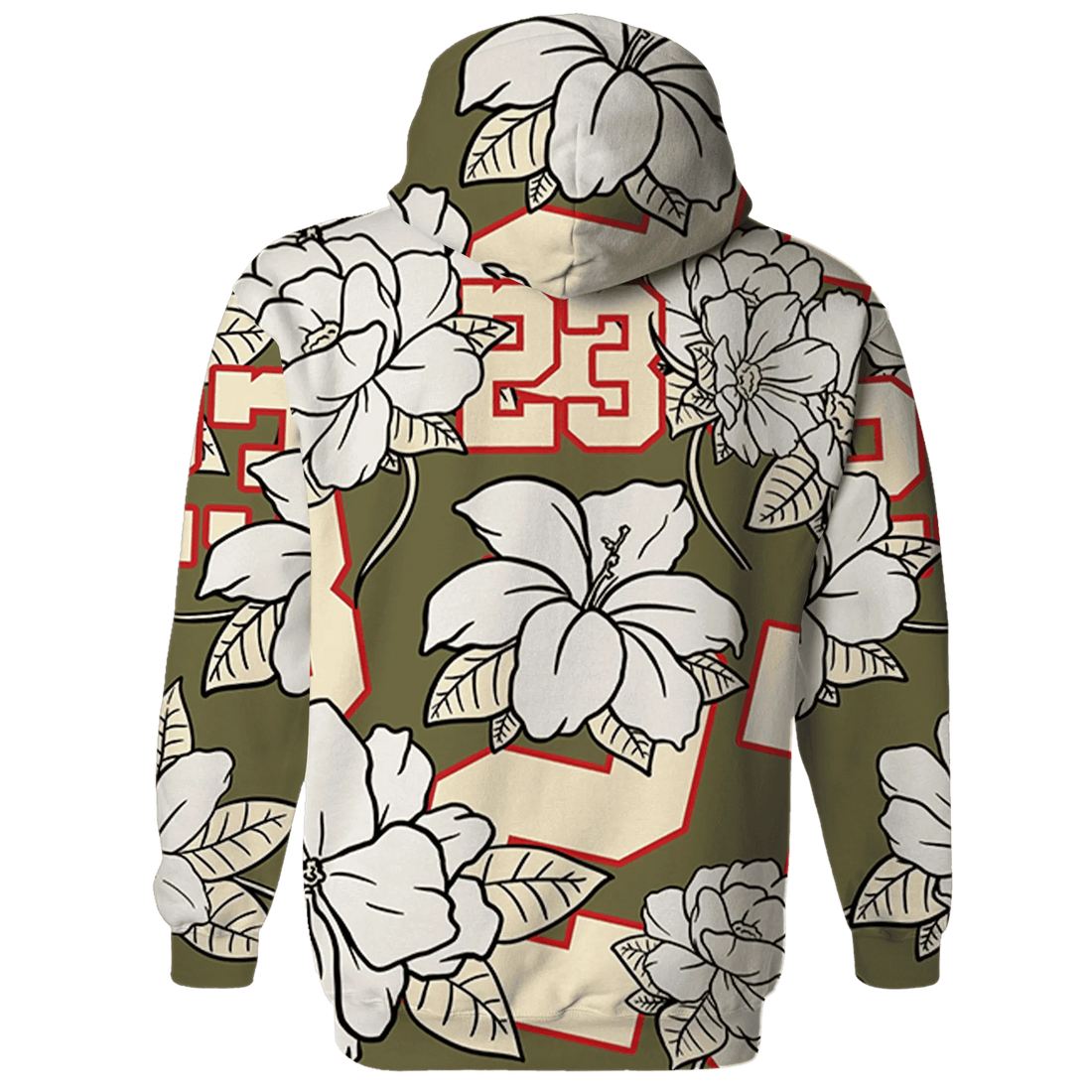 Medium-Olive-1s-Hoodie-Match-23-Floral-3D-Flower