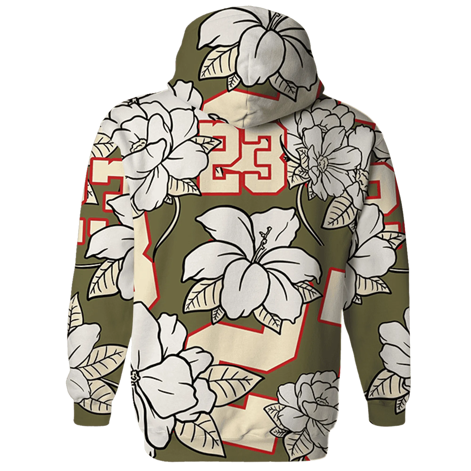 Medium-Olive-1s-Hoodie-Match-23-Floral-3D-Flower