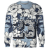 Mid Diffused Blue Grey 1s Sweatshirt Match 23 Floral 3D All-Over Print Flower - NastyJamz
