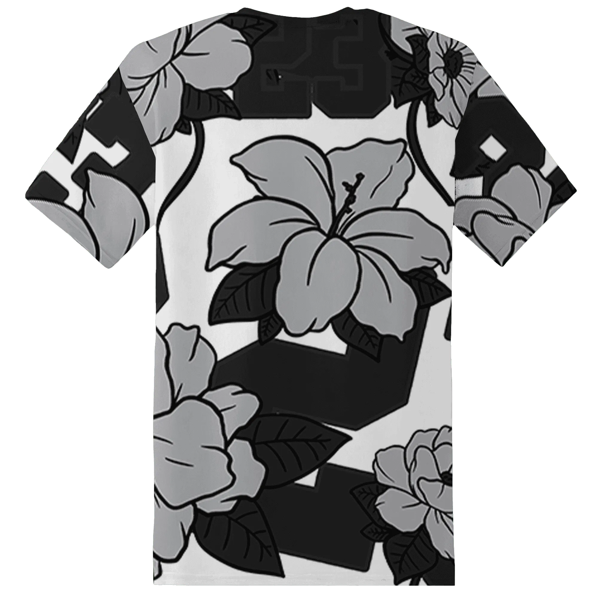 Wolf-Grey-1s-T-Shirt-Match-23-Floral-3D-Flower