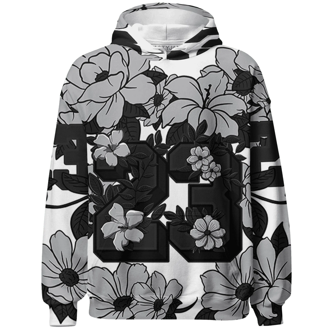 Wolf-Grey-1s-Hoodie-Match-23-Floral-3D-Flower