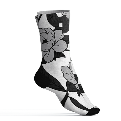 Wolf-Grey-1s-Socks-Match-23-Floral-3D-Flower