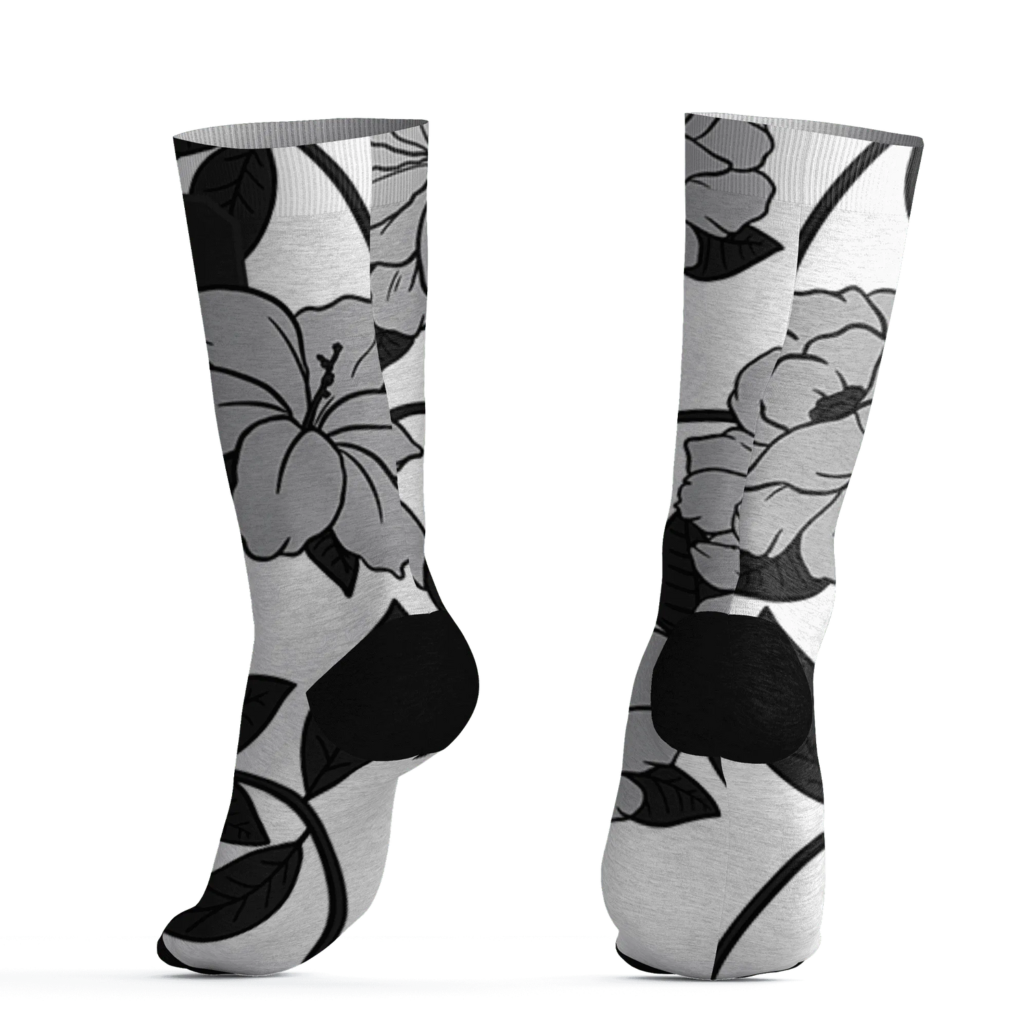 Wolf-Grey-1s-Socks-Match-23-Floral-3D-Flower