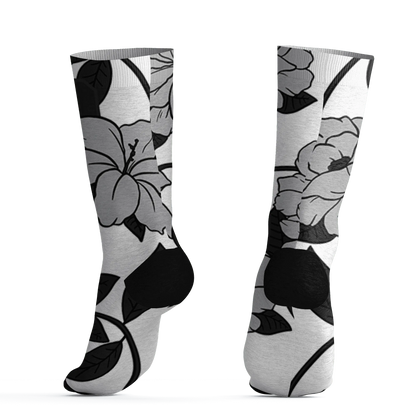 Wolf-Grey-1s-Socks-Match-23-Floral-3D-Flower