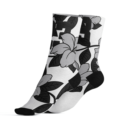 Wolf-Grey-1s-Socks-Match-23-Floral-3D-Flower