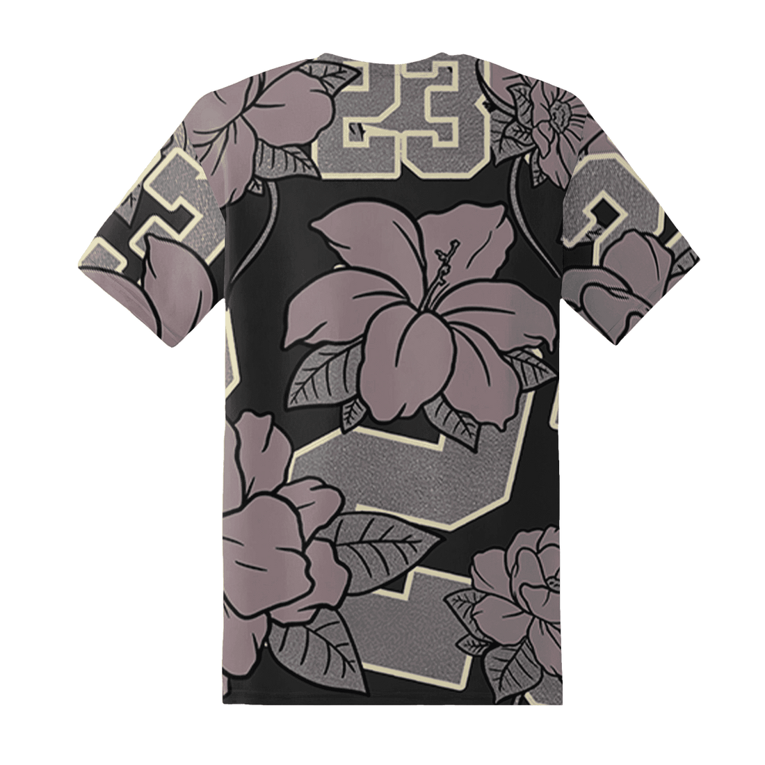 Black-Violet-Ore-3s-T-Shirt-Match-23-Floral-3D-Flower