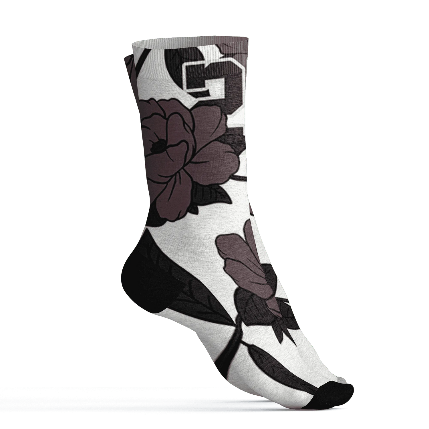 Burgundy-Crush-3s-Socks-Match-23-Floral-3D-Flower