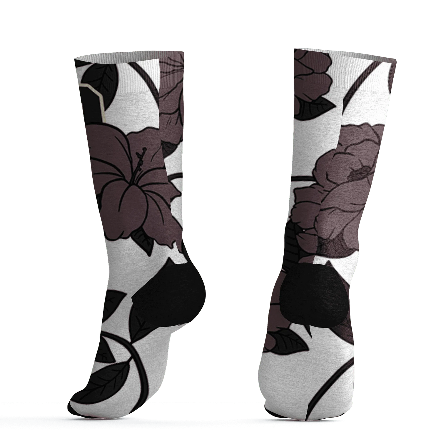 Burgundy-Crush-3s-Socks-Match-23-Floral-3D-Flower