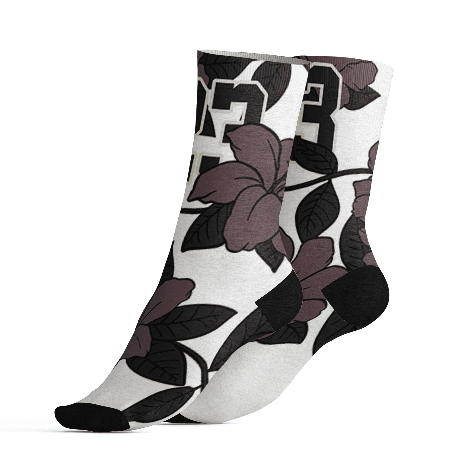 Burgundy-Crush-3s-Socks-Match-23-Floral-3D-Flower