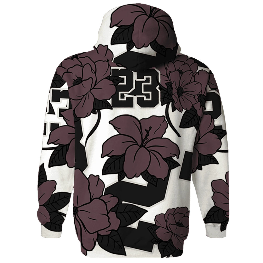 Burgundy-Crush-3s-Hoodie-Match-23-Floral-3D-Flower