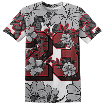 Cement-Grey-3s-T-Shirt-Match-23-Floral-3D-Flower