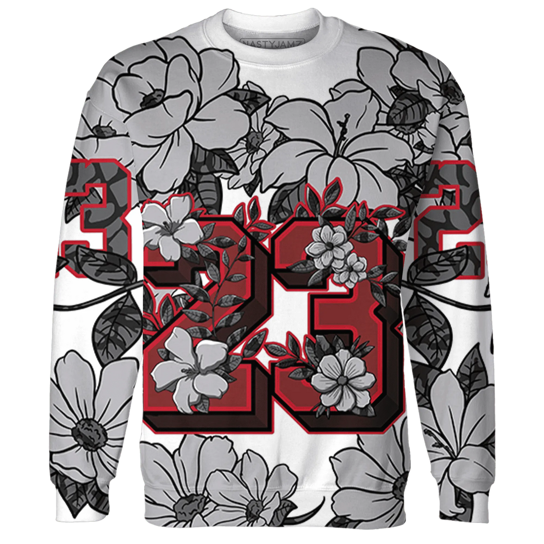 Cement-Grey-3s-Sweatshirt-Match-23-Floral-3D-Flower