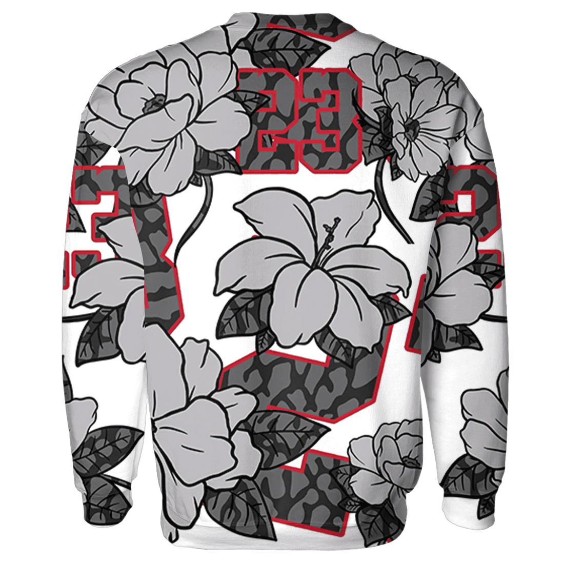 Cement-Grey-3s-Sweatshirt-Match-23-Floral-3D-Flower