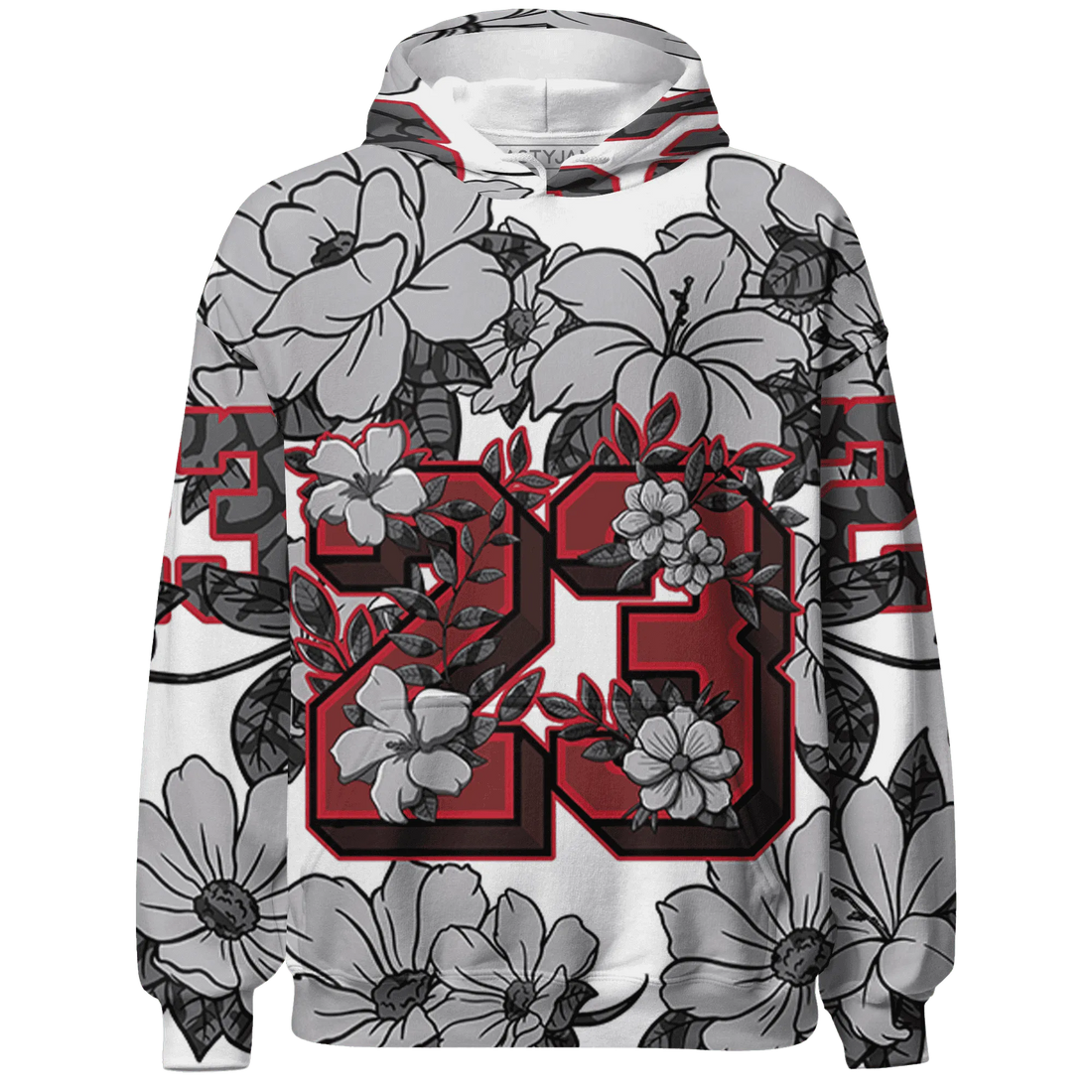 Cement-Grey-3s-Hoodie-Match-23-Floral-3D-Flower