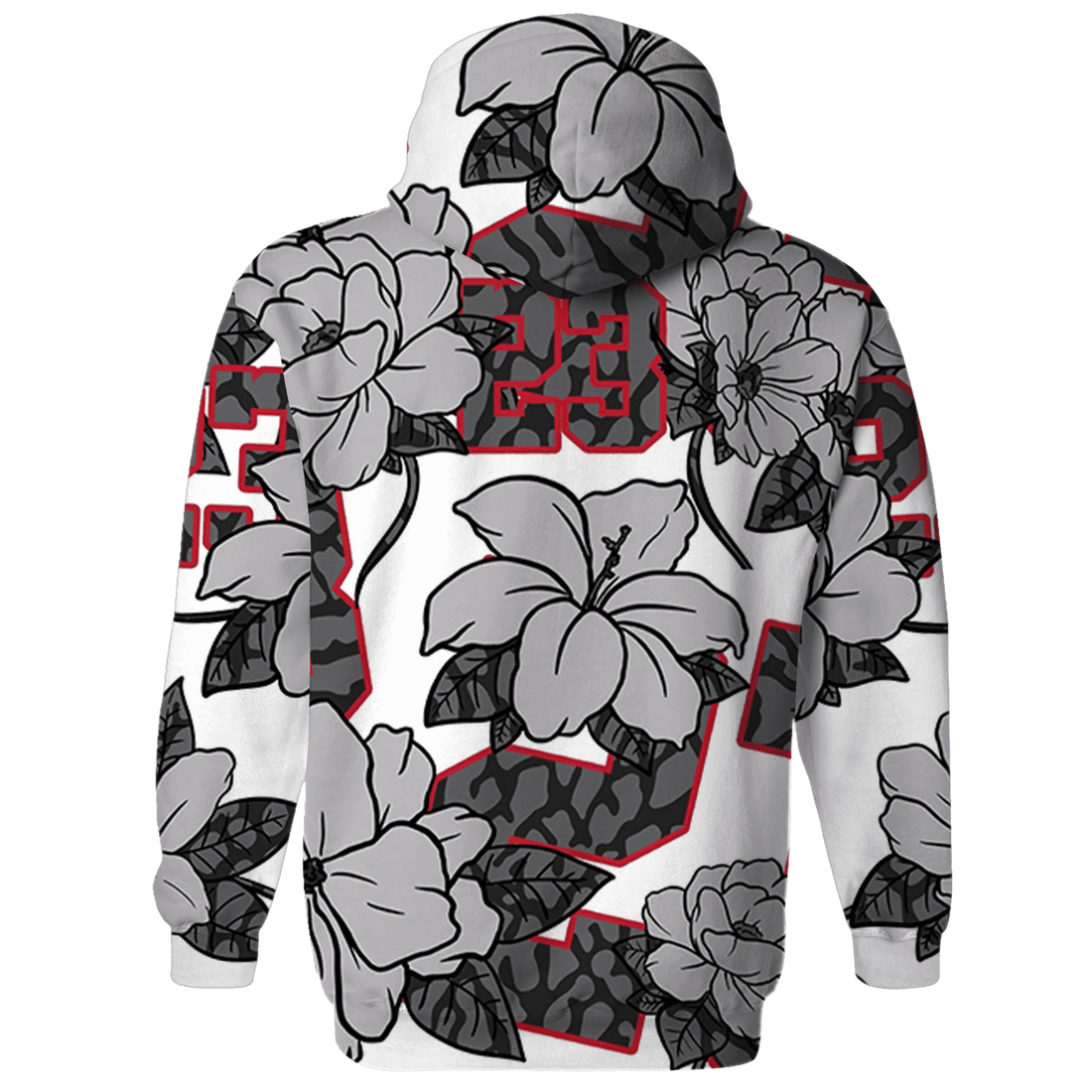 Cement-Grey-3s-Hoodie-Match-23-Floral-3D-Flower