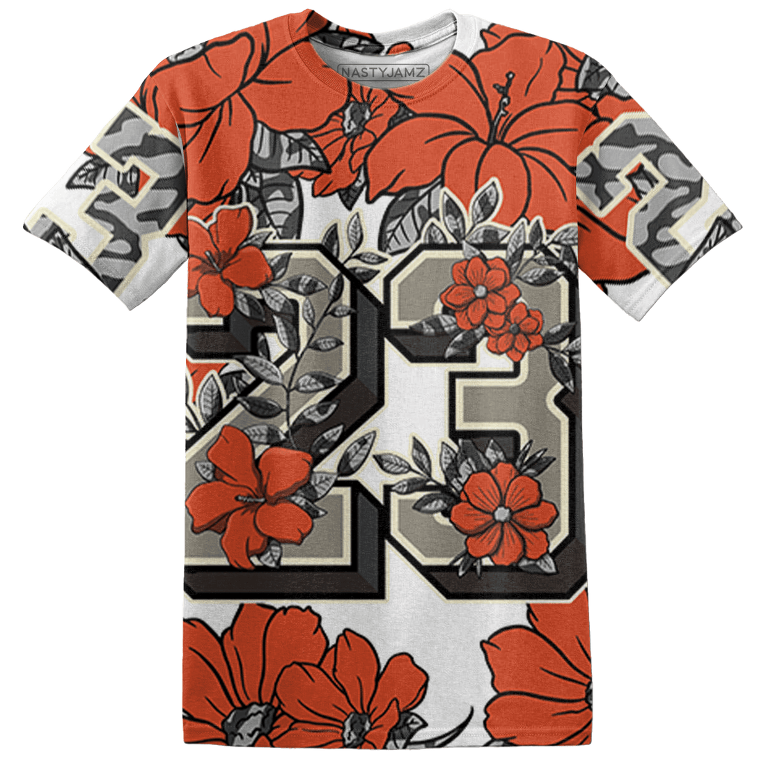 Georgia Peach 3s T Shirt Match 23 Floral 3D All-Over Print Flower - NastyJamz