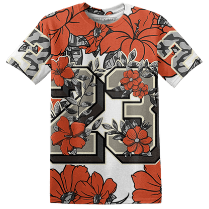 Georgia Peach 3s T Shirt Match 23 Floral 3D All-Over Print Flower - NastyJamz