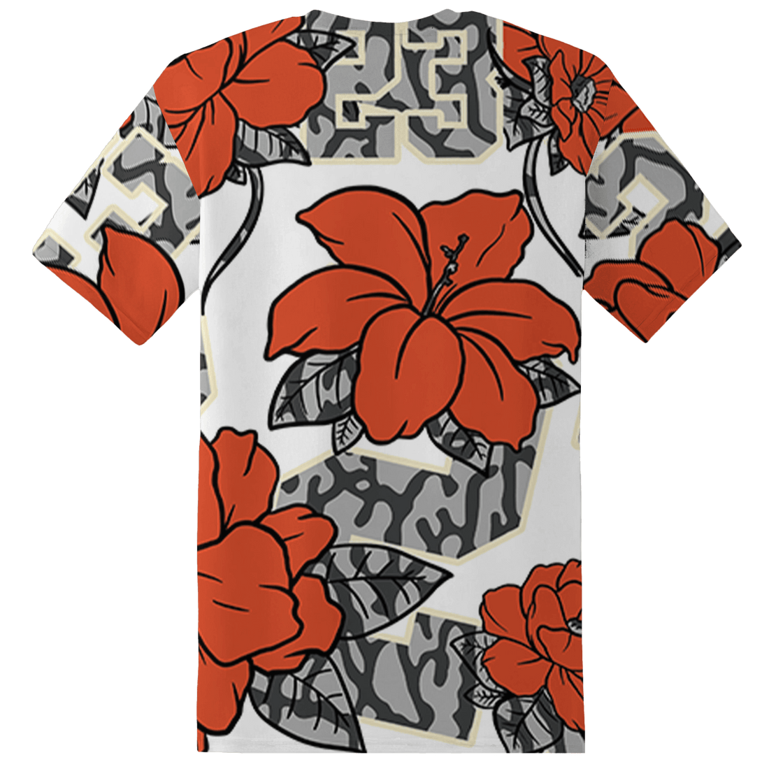 Georgia Peach 3s T Shirt Match 23 Floral 3D All-Over Print Flower - NastyJamz