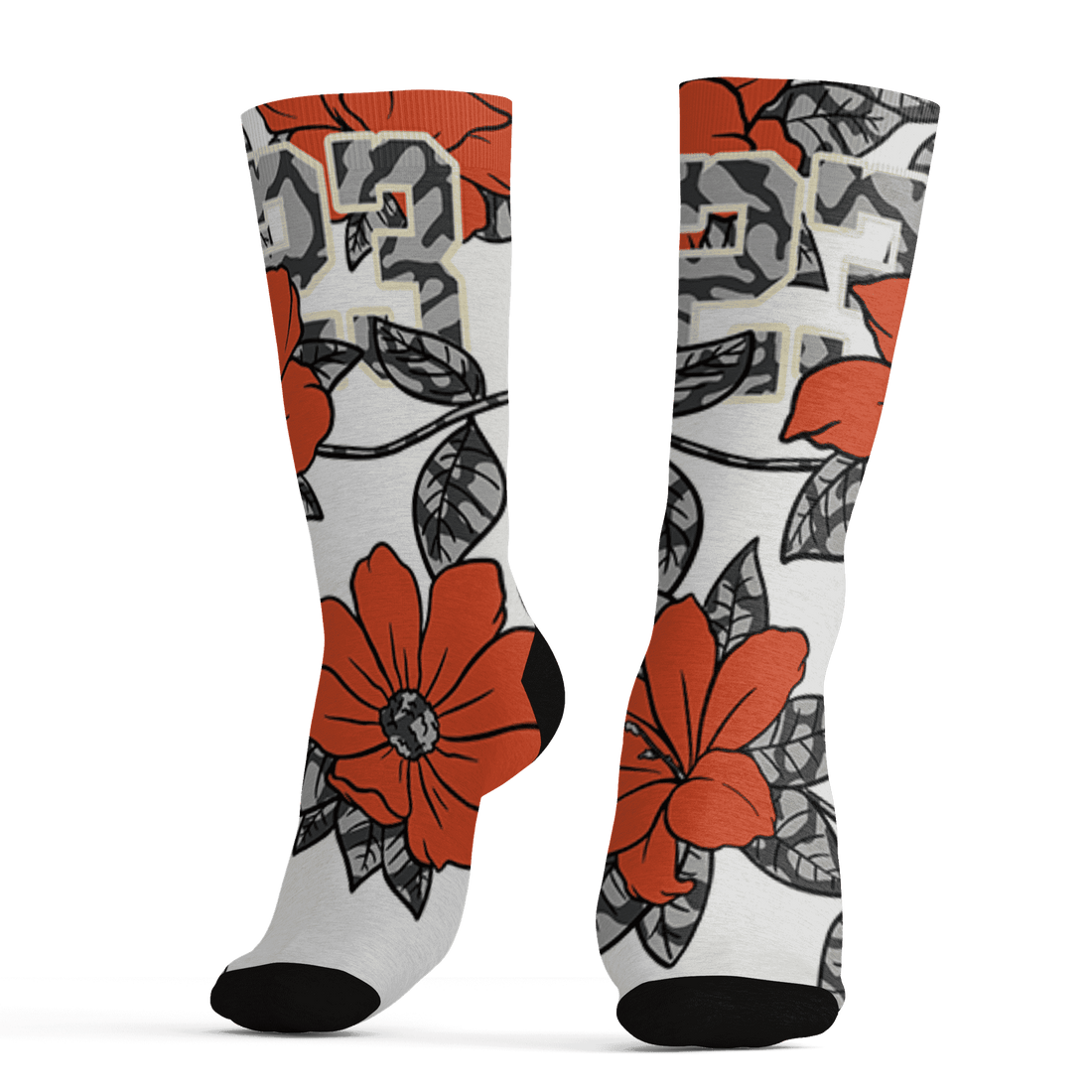 Georgia Peach 3s Socks Match 23 Floral 3D All-Over Print Flower - NastyJamz