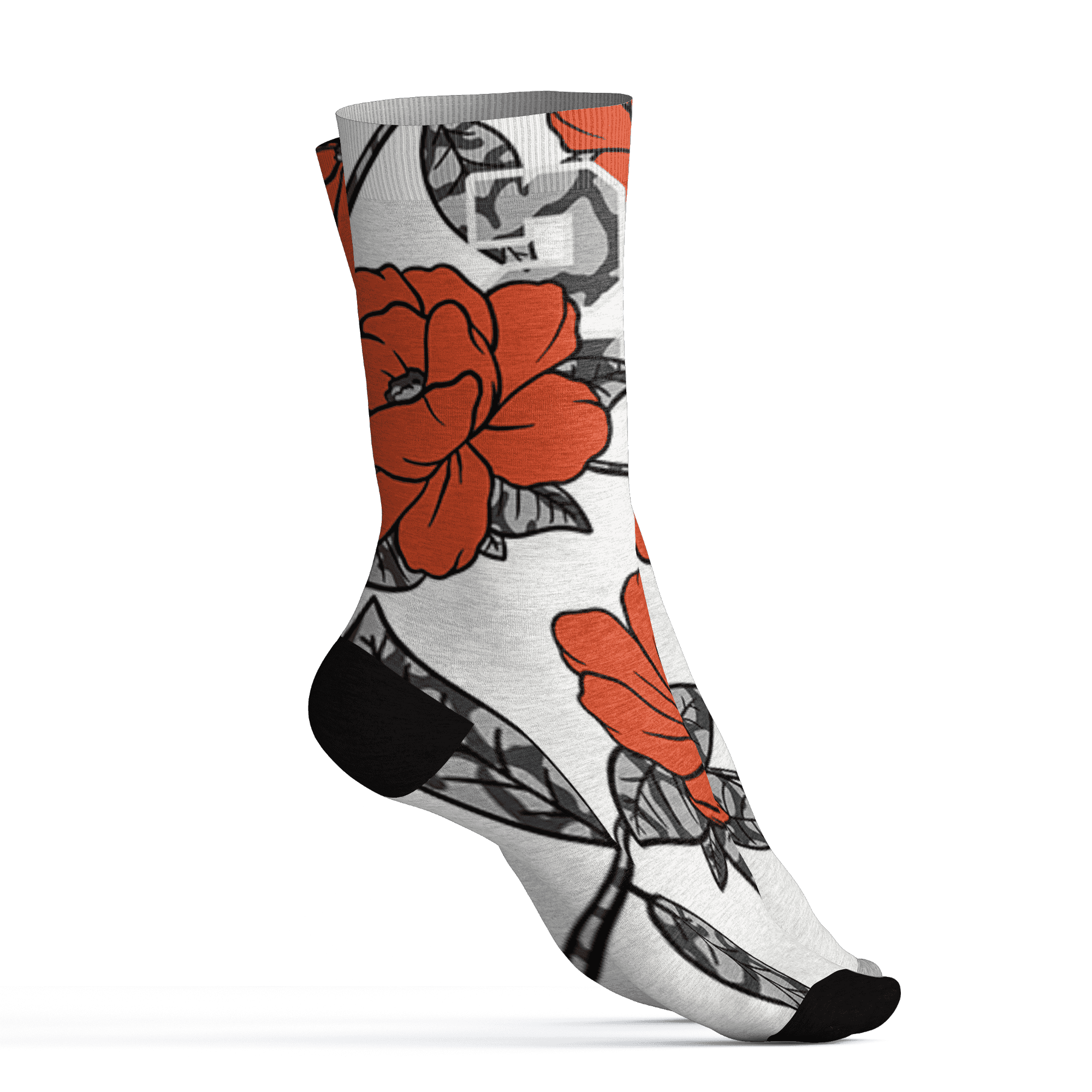 Georgia Peach 3s Socks Match 23 Floral 3D All-Over Print Flower - NastyJamz