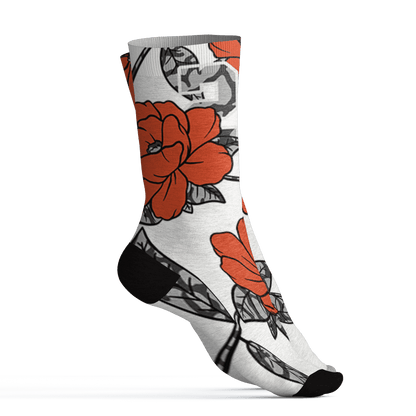 Georgia Peach 3s Socks Match 23 Floral 3D All-Over Print Flower - NastyJamz